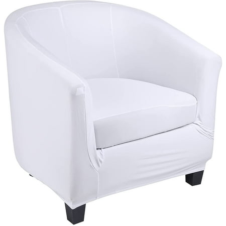 Stretch Club Chair Slipcover 2 Piece Soft Removable Printed Tub Non Slip Barrel Slipcovers For Living Room Canada Printed Tub Chair Slipcover, Black Barrel Chair Cover