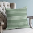 thumbnail image 4 of Pillow Covers 16x16 Set of 2, Sage Green Striped Throw Pillow Covers Decorative Couch Cushion Cover, Modern Minimalist Layered Stripes Microfiber Soft Square Pillowcases for Bedroom Living Room Sofa, 4 of 9