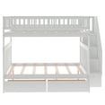 thumbnail image 4 of Bunk Beds Full Over Full with 2 Drawers Solid Wood Full Bunk Beds with Drawers and Stairway Full Length Guardrail, No Box Spring Needed, 4 of 7