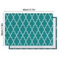 thumbnail image 6 of Teal Geometric Quatrefoil Pattern Summer Placemats Table Placemats Set Of 4-Linen Kitchen Washable Placemats Table Mats 11.8"x17.7" Non-Slip Heat Resistant, 6 of 6