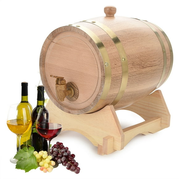 VINTAGE WOOD Oak TIMBER WINE Barrel for Beer Whiskey Rum Port - 5L Handmade Oak Barrel on Stand