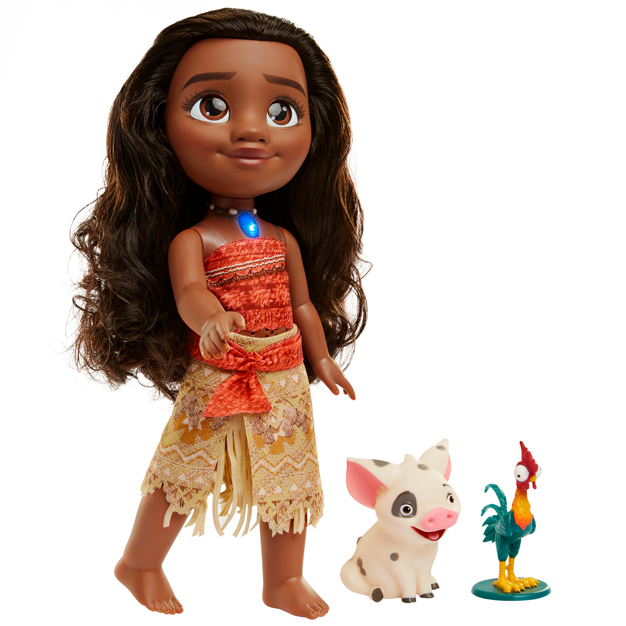 Disney Princess Moana 14 Inch Singing Doll Includes Animal Friends Pua and Heihei, for Children Ages 3+