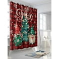thumbnail image 3 of Fsddascl Christmas Tree Shower Curtain Set - 48" x 72" Washable Bathtub Curtain with 12 Hooks, Gnomes Winter Snowflake Retro Red Plaid Waterproof Fabric Stall Shower Curtains for Bathroom/Bathtub, 3 of 6