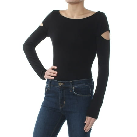 - GUESS Womens Black Cutout Sleeve Long Sleeve Scoop Neck Body Suit Top Size: XS