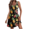 thumbnail image 2 of Ovzne Robes Grande Taille pour Femmes Rondes Robe pour Femme Décontractée avec Poches Robe d'Été Boho de Plage Robe T-Shirts Robe Col en V Ample Robes Débardeurs Grande Taille Robe Imprimée Liquidation, 2 of 7