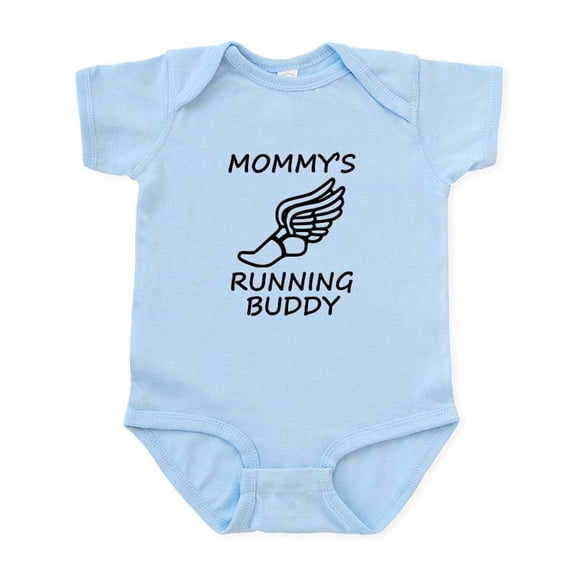 CafePress - Mommys Running Buddy Body Suit - Baby Light Bodysuit, Size Newborn - 24 Months