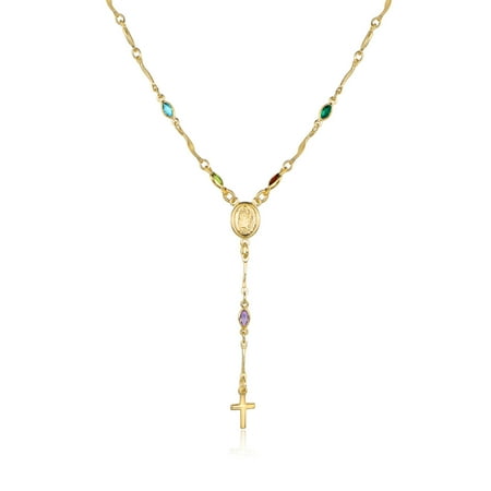 18k Two Tone Cross - 18K Gold Plated 18