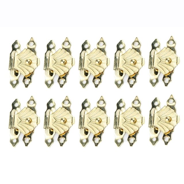 10 Pcs Antique Bronze Iron Jewelry Box Padlock Hasps Latch Clasp Lock Wooden Box