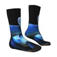 thumbnail image 3 of Uemuo Blue Viper Snake Pattern Women's Crew Socks, Soft Durable Breathable Moisture-Wicking with Odor Control Cotton socks, 3 of 9