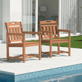 thumbnail image 2 of Harbweb HDPE Patio Dining Chairs Set of 2, All-Weather Armchair, Teak, 2 of 7