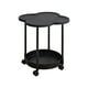 thumbnail image 2 of Mesita de Noche de Plástico con Ruedas | Estantería para Dormitorio | Mesa Auxiliar Negra para Sofá | 49 X 47,5 Cm | Almacenamiento de Doble Nivel | Mesa Móvil, 2 of 6