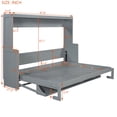 thumbnail image 6 of Mintazer Queen Wall Murphy Bed with Desk & Hydraulic Lift, Multifunctional Foldable Desk Bed for Small Spaces Apartments, Gray, 6 of 13