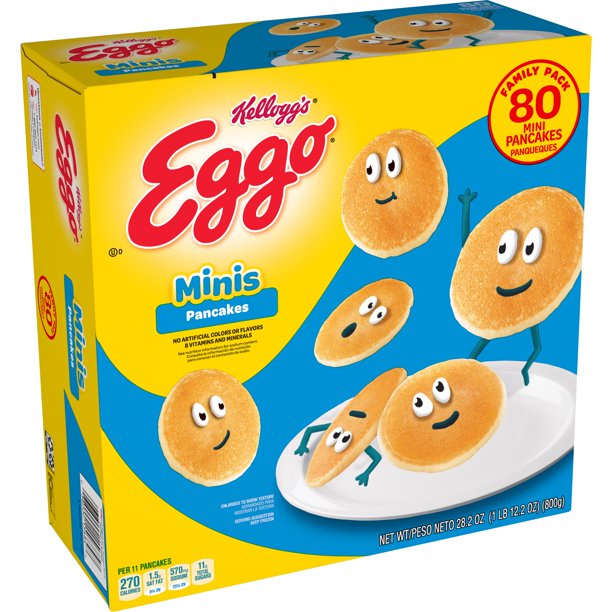 Eggo Minis, Original, Easy Breakfast, Family Pack, Eggo Frozen Pancakes, 80ct 28.2oz Walmart