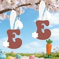 thumbnail image 2 of E Wooden Bunny Ear Ornament With Letter Design, Hanging Decor For Wall, Corridor And Living Room, Easter Holiday Accent And Home Decor, 2 of 7