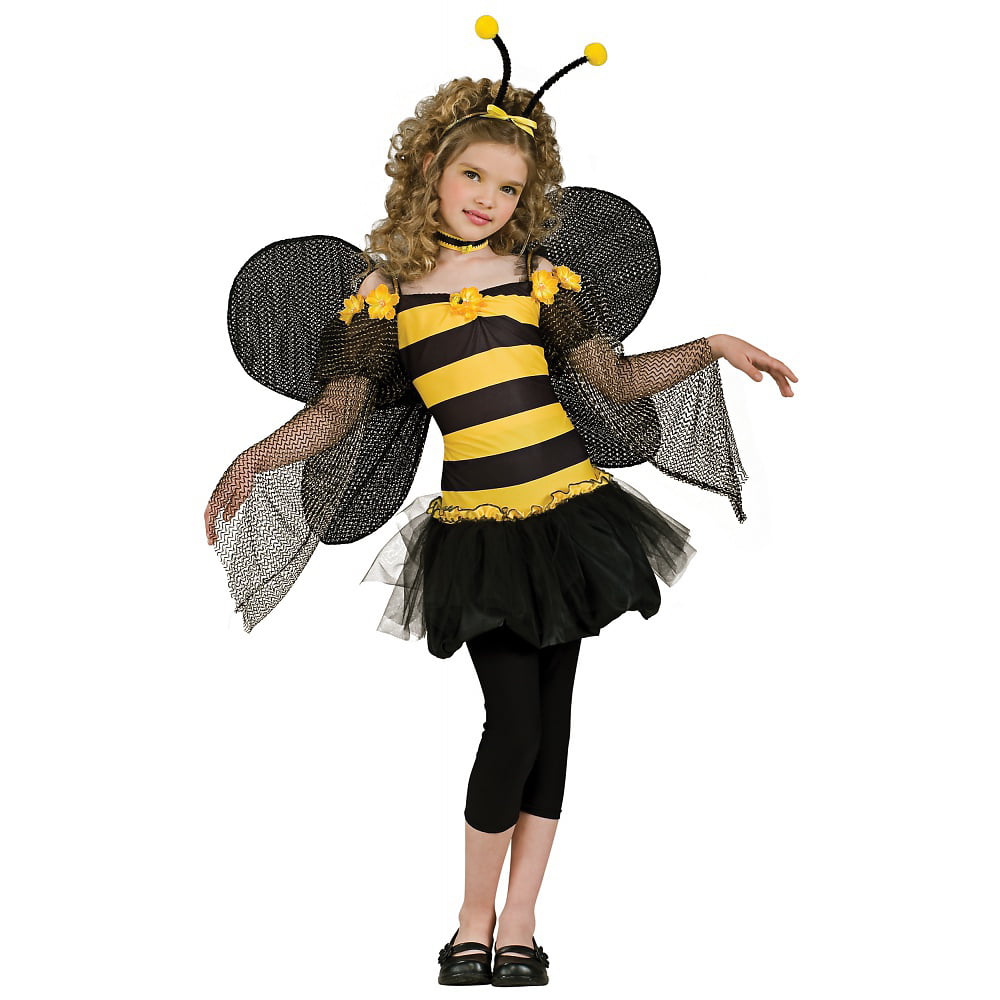QUEEN BEE Bumblebee GIRL's  HALLOWEEN COSTUME SIZE 8-10  FREE TREAT BAG Birthday 