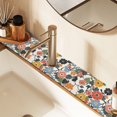 thumbnail image 2 of Yayeee Faucet Mat for Kitchen Sink 30" Diatomite Long Splash Guard Pad, Black Flowers Pattern, 2 Pack, 2 of 7