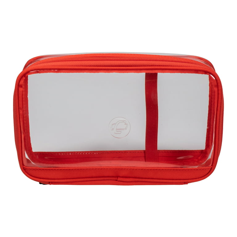 Case•It The Clear Case XL, Large PVC Transparent Zipper Pencil Case, Travel  Carry Case, Red, For All Education Levels, PLP-18-CLR 