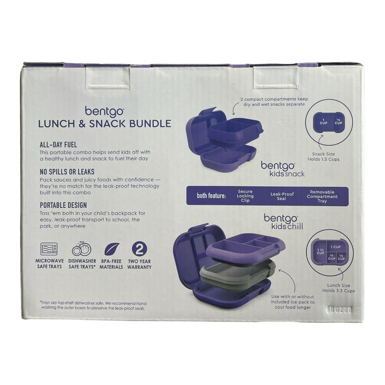  Bentgo® Kids Chill Lunch Box With Kids Reusable Plastic Utensils  (Purple) : Home & Kitchen