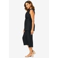 thumbnail image 3 of Jessica London Women's Plus Size Two Piece Sleeveless Tunic Top Capri Pants Linen Blend Set, 3 of 6