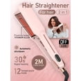 thumbnail image 6 of Berlaney 2-in-1 Hair Straightener and Curler, 1.65-Inch Wide Flat Iron with 12 Heat Settings, LCD Display and Dual Voltage, Pink, 6 of 6