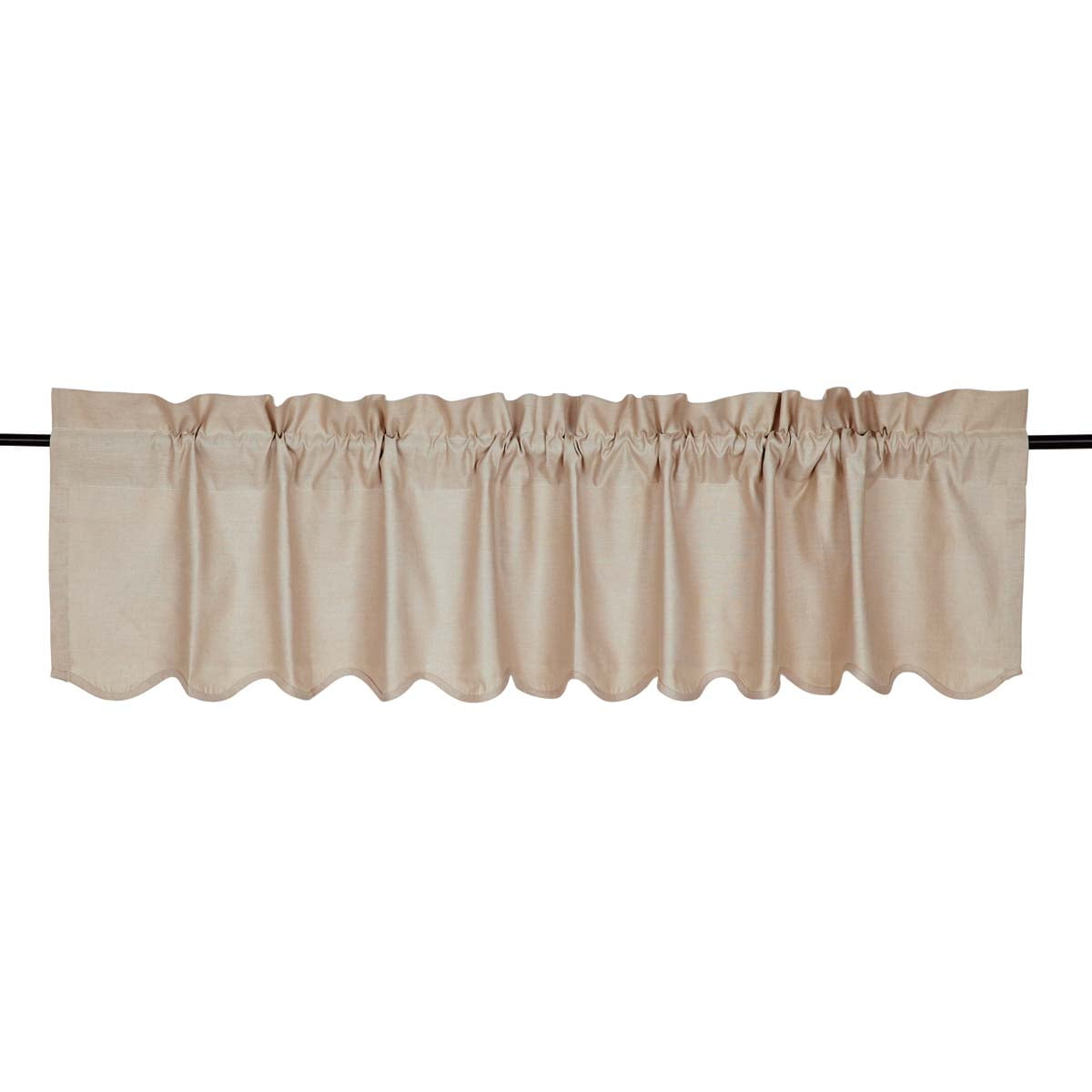 Greige Solid Natural Tan Farmhouse Kitchen Curtains Charlotte Rod