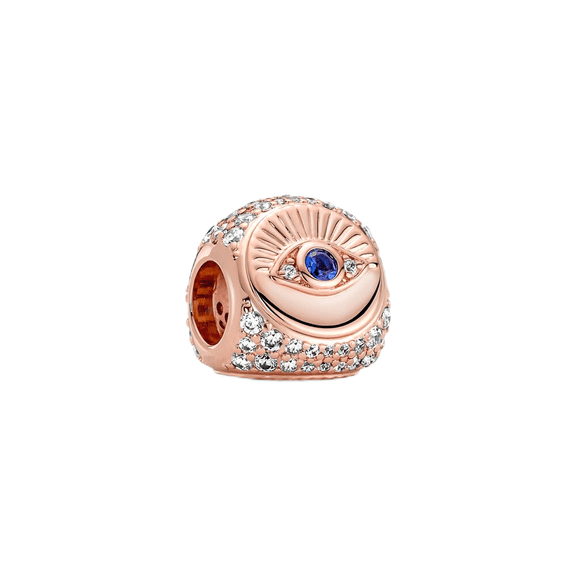 925 Sterling Silver Rose Gold Hamsa Hand Evil Eye Charm Bead for Bracelet Charms Bangle Pendant Jewelry