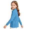 thumbnail image 4 of Girls School Uniform Long Sleeve Polo Shirt Kids Collared Golf Pique Polo Shirts Back to School Fall Clothes Blue,9-10 Years, 4 of 8
