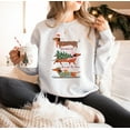 thumbnail image 3 of Dachshund Through The Snow Christmas Sweatshirt, Cute Doxie Holiday Crewneck Pullover, 3 of 6