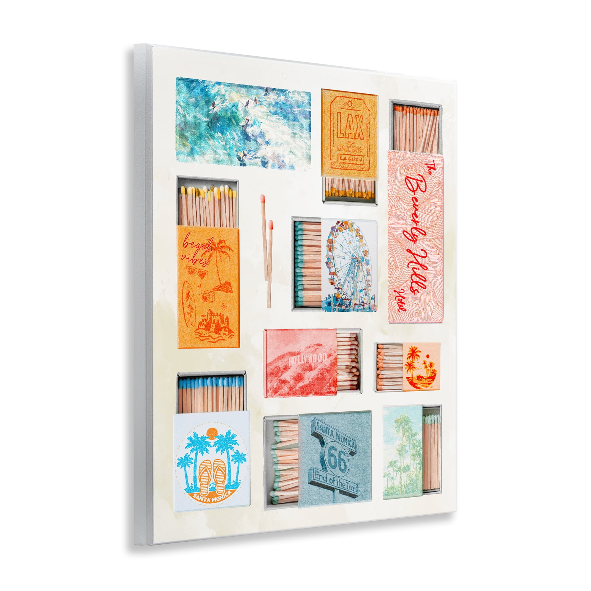 California Beach Matchboxes Wall Plaque Art, design by Ziwei Li
