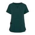 thumbnail image 5 of STICHOU Scrubs for Women Set V-Neck Pocket Top & Drawstring Jogger Scrub Pants Stretch Nursing Scrubs Set Uniform Dark Green 2XL, 5 of 6