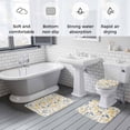 thumbnail image 6 of Summer Flower Bathroom Rugs Set Abstract Yellow Floral Vintage Leaf Texture Non Slip Absorbent Soft Bath Mats 3 Piece Set with Bathroom Rug, U-Shaped Floor Mat, Toilet Seat Cover Small Size, 6 of 9
