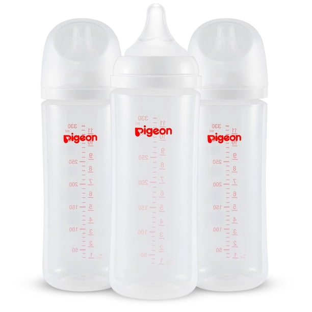 Biberón de lactancia PIGEON PP anticólico de cuello ancho, 330 ml (paquete de 3)