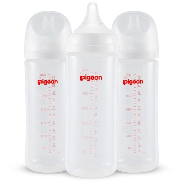 Biberón de lactancia PIGEON PP anticólico de cuello ancho, 330 ml (paquete de 3)