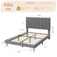 thumbnail image 1 of EDTara Velvet Platform Bed With Adjustable Tufted Headboard, Vertical Channel Design and Strong Wooden Slats, Easy Assembly, 1 of 6