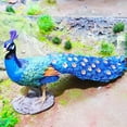 thumbnail image 4 of Holzlrgus Peacock Figurine Realistic Hand Painted Peacock Statue Plastic Bird Figurine Model for Home Decor (Blue), 4 of 6