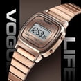 thumbnail image 2 of Reloj de Cuarzo electrónico pequeño y clásico para Mujer, Reloj Digital Delgado y Cuadrado de Acero Inoxidable, Reloj Digital Hs, 2 of 5