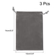 thumbnail image 2 of Unique Bargains 18x12cm Microfiber Pouch, 3Pcs Soft Storage Drawstring Gift Bag, Gray, 2 of 5