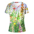 thumbnail image 4 of zanvin Haut pour Femmes, T-shirt Décontracté à Manches Courtes et Col en V Imprimé Mode pour Femmes, 4 of 4