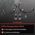 thumbnail image 3 of A-Premium Set of 4 Front Upper Control Arm Lower Ball Joint Kit Compatible with Ford Ranger 1998-2011 Mazda B2300/2500/3000/4000 1998-2007, 3 of 9