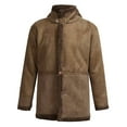 thumbnail image 4 of Miluxas Mens Faux Fur Shearling Coat Casual Winter Warm Jacket Windbreaker Overcoat Long Peacoat Jackets Fashion Khaki, 4 of 7