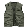 thumbnail image 3 of VBTAPA Men's Lightweight Vest Sleeveless Cargo Work Jacket Outdoor Travel Hiking Running Outerwear Vests with Zip Pockets Army Green XXXL, 3 of 7
