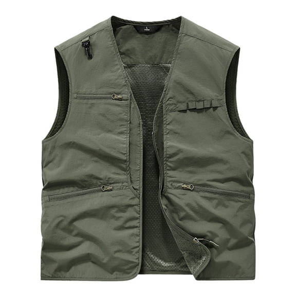 DAFPZW Men's Lightweight Vest Sleeveless Outdoor Work Jacket Travel Hiking Running Outerwear Vests with Zip Pockets