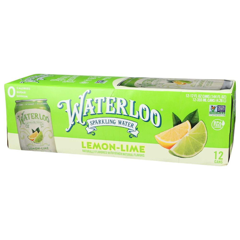 Waterloo Lemon Lime Sparkling Water, 144 Fluid Ounce -- 2 per Case.