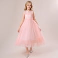 thumbnail image 4 of Girls Tulle Long Dress, Kids Formal Gown Elegant Net Skirt, Flower Girl Dress for Wedding, Birthday Party and Special Occasion Pageant Dress Pink 150, 4 of 9
