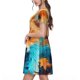 thumbnail image 2 of Disketp Fiery Red Maple Leaf Fox para Vestido de Manga Corta para Mujeres, Vestidos de Verano para Mujeres, Casual y Holgado para la Playa, 2 of 6