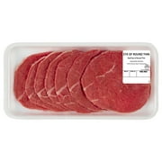 Thin Sliced Eye of Round Beef Steak, 7- 8 per Tray, Fresh, 0.56 - 1.75 lb