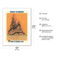 thumbnail image 2 of Cruise to Norway - Norwegian Stave Church (Stavkirke) - Moore-McCormack Lines - Vintage Ocean Liner Travel Poster by Mary Moran c.1960s - Fine Art Matte Paper Print (Unframed) 18x24in, 2 of 4