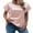 Pink, variant on Esaierr ‌‌Silk Satin Round Neck T-Shirt for Women's Short Sleeve Loose Fit Breathable Casual Summer Top‌