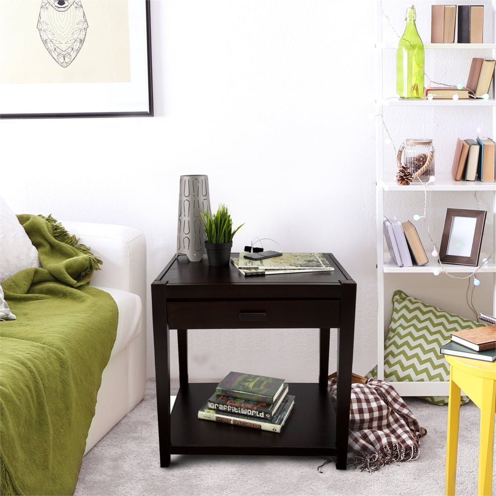 Casual Home Notre Dame Nightstand with USB Port, Espresso