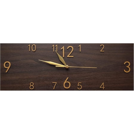 Rustic Wall Clock Silent Non-Ticking, Frameless Art Wall Clocks Farmhouse Wall Décor,Rectangle Handmade Clocks Decorative for Home Living Room Kitchen Office, Battery Operated